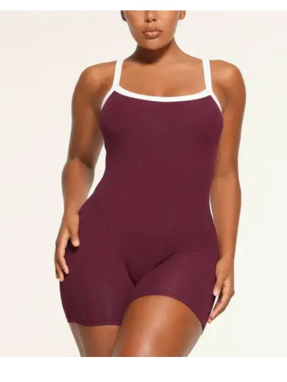NWT Skims Soft Lounge Ringer Scoop Onesie in Maroon